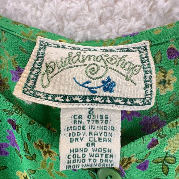 Pudding Shop April Cornell 2000 Maxi Dress 2 Flower Print Sleeveless Cottagecore - Picture 12 of 14